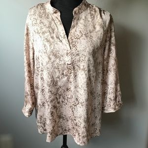 Chicos Top. Pullover.Pink and gold Snakeskin print.size 2.